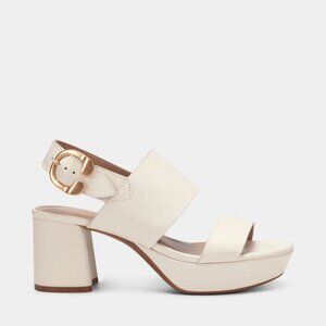 Comfortable Women's Platform Sandal in Eggshell Leather